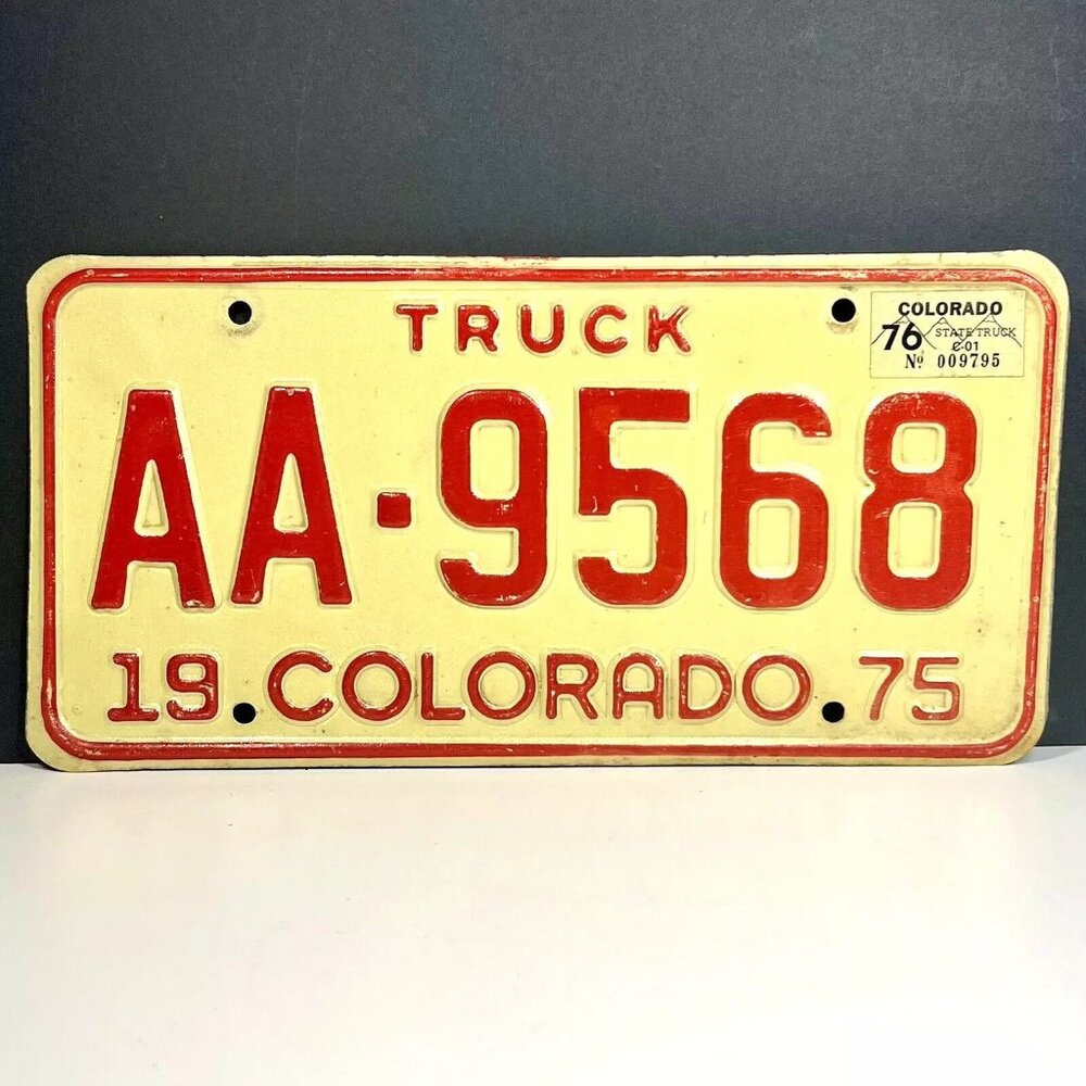 Vintage 1975 Colorado Truck‎ License Plate Man Cave Garage Décor AA-9568